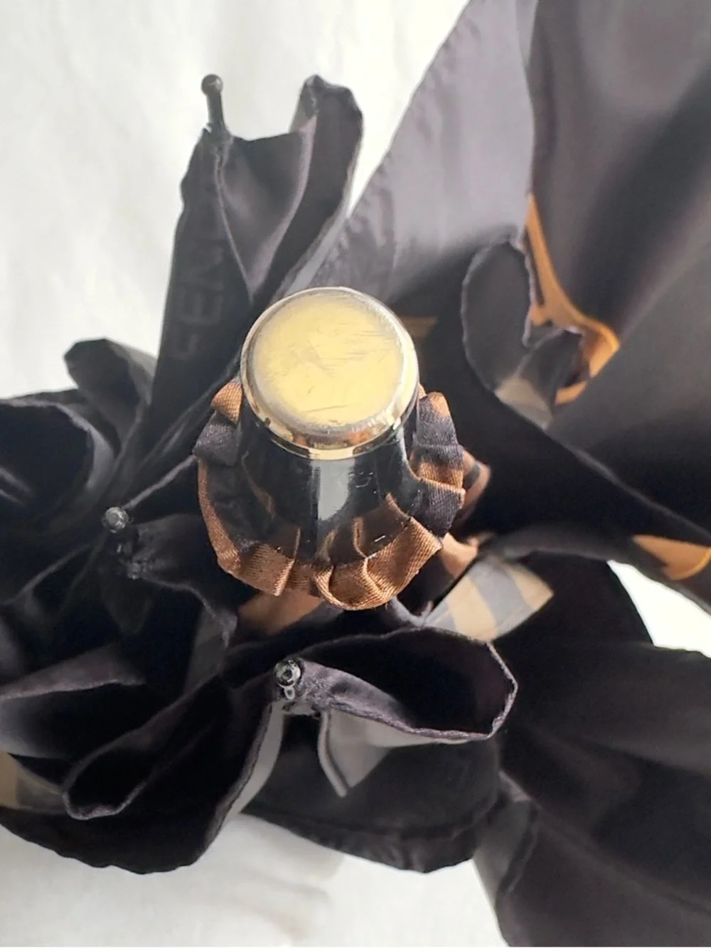 ✨Authentic FENDI Vintage FF Zucca Monogram Nylon Compact Umbrella Brown - Picture 13 of 15